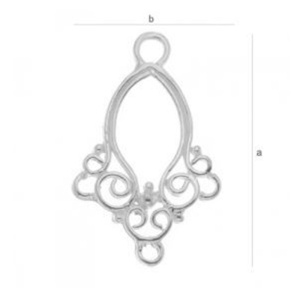 chandelier,ag .925 21.1* 13.1 mm cod ag012 - Img 2