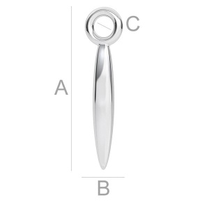 Charm lanza plata de ley 925, 16 mm