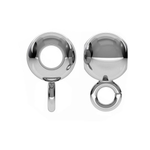 Connector, 925 sterling silver, 9 x 5 mm