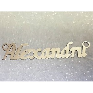 Custom name plate, rhodium-plated 925 silver - Img 5