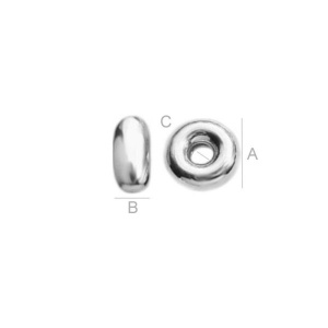Donut bead, 925 sterling silver, 3.5 mm - Img 2