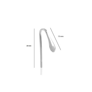 Earring hook, 925 sterling silver, 22 x 13 mm - Img 2
