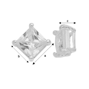 Elemento de plata de ley 925 con circonita 9 x 9