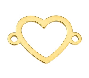 Eslabón de corazón chapado en oro de 14 quilates de 18 quilates  - Img 2