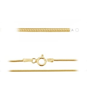 Lanț snake argint 925 placat 18K, 45 cm, 0,9 mm - Img 2