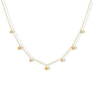 lănțișor argint 925 cubic zirconia 40+5 cm - Img 1
