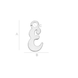 Letter E, 925 sterling silver, 9.3 mm - Img 2