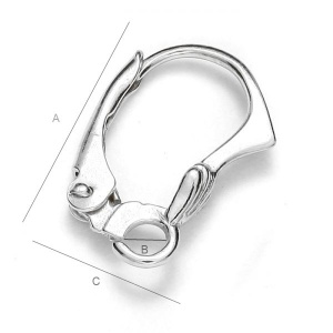 Leverback, 925 sterling silver, 19 x 14.5 mm