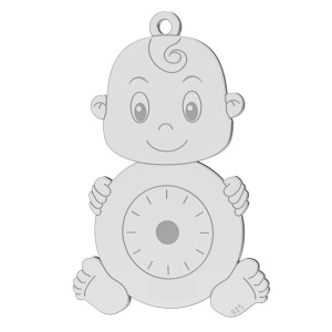 Little boy pendant, 925 sterling silver, 27.1 mm