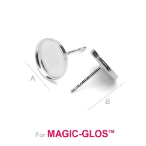 Magic Gloss earring post, 925 silver, 10.5 mm, 1 piece