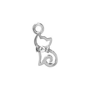 Pandant pisicuță argint 925 cu cristal AB - Img 2