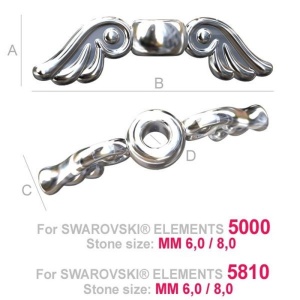 Pendant, 925 sterling silver, 18 x 4.5 x 4.2 mm - Img 2