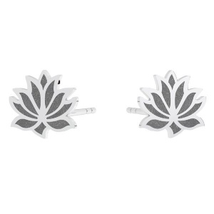 pendientes de loto de plata 925 / par