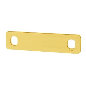 placa de plata de ley 6 x 25 bañada en oro de 24 k