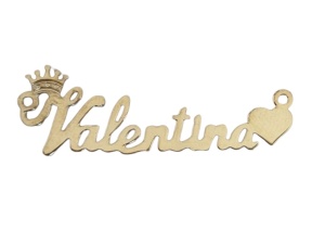 Placa valentina de plata 925 bañada en oro