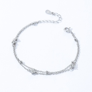 pulsera de plata de ley rodiada 15+3 cm - Img 3