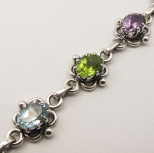 Pulsera plata 925 con piedras variadas, 10,4 g - Img 2
