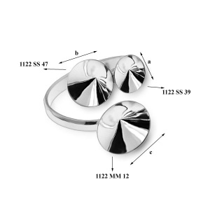 Ring base for Swarovski 1122, 925 silver