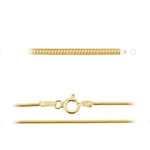 Snake chain, 18K gold-plated 925 sterling silver, 45 cm, 0.9 mm - Img 2