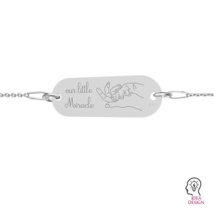 Tăbliță ovală argint 925, 23 x 8 mm - Img 2