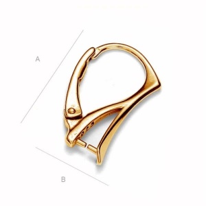 Tortiță argint 925 placat cu aur, 18,5 x 11,8 mm - Img 2
