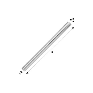 Tubo de plata de ley 925 de 25 mm de largo