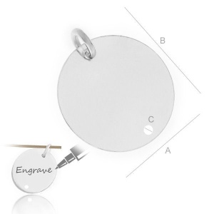 Two-hole disc, 925 sterling silver, 16 mm