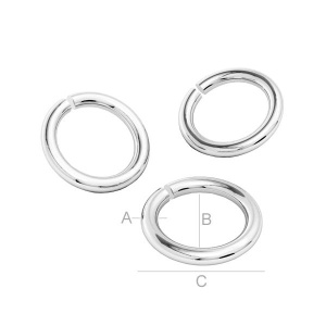 Zale de plata de ley 925 A=0,70 mm; B=2,70 mm; C=4,10 mm,
