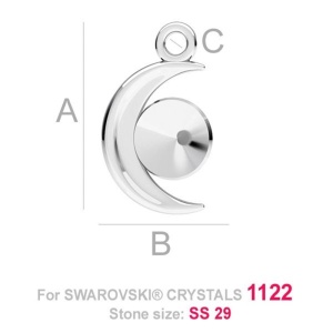 6 mm rivoli setting, 925 sterling silver, 16 mm - Img 3