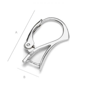 925 silver leverback, 18 x 11.1 mm, 1 piece - Img 2
