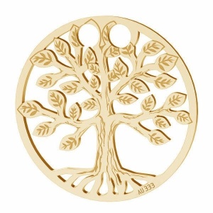 Árbol de la vida de oro de 8 quilates - AU333 chapado en oro de 18 quilates