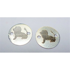 Banut argint .925 10 mm gravat zodia leu argint 925 - Img 3