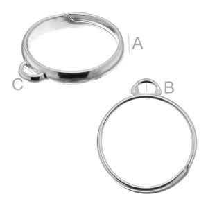 Base de anillo ajustable plata 925, 1,91 g