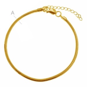 Brățară charm argint placat cu aur, 18+4 cm - Img 2