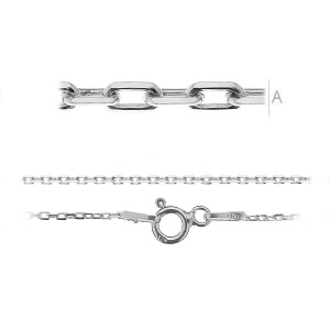 cadena de ancla de plata 925 38 cm, peso 1,24 gramos