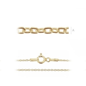 Cadena de plata 925 bañada en oro de 18 quilates 38 cm , 0,88 gramos