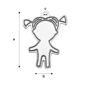 Charm, 925 sterling silver, 21 x 16 mm