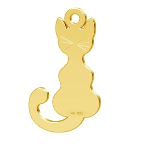 charm de gato bañado en oro 925