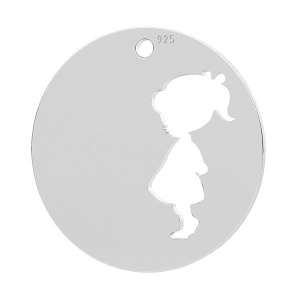 Charm moneda niña plata de ley 925, 16 mm