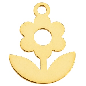 Colgante flor oro 14k