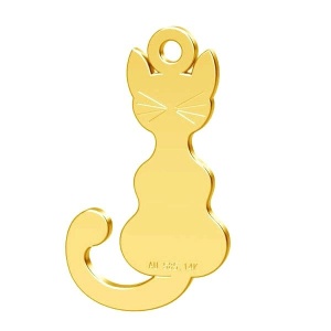 colgante gato oro 14k au585 bañado en oro 24k