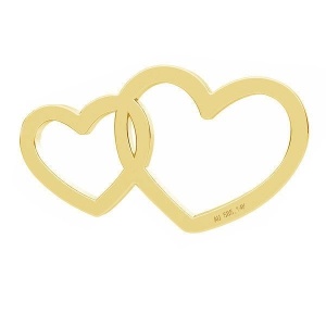 Corazones dobles de oro de 14k bañados en oro de 18k - nuevo modelo