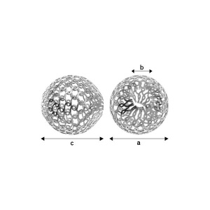 Cuenta plata de ley 925, 4 mm, agujero 1,8 mm