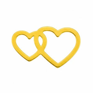 Double hearts 14K gold 18K gold-plated
