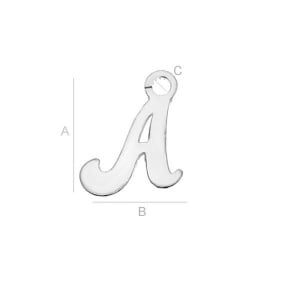 Letter A, 925 sterling silver, 11 mm - Img 2
