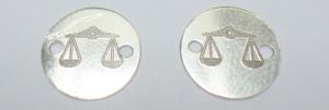 Libra zodiac coin, 925 sterling silver, 10 mm - Img 2