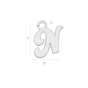 Litera N argint 925, 9,8 mm