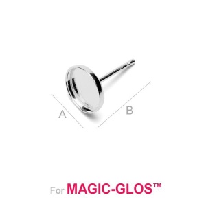 Magic Gloss earring post, 925 silver, 8.8 mm, 1 piece