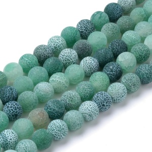 Natural Agate Crackle painted frosted 6mm - Img 1