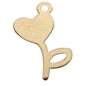 Pandant floare aur 14k placat cu aur de 18k - Img 2